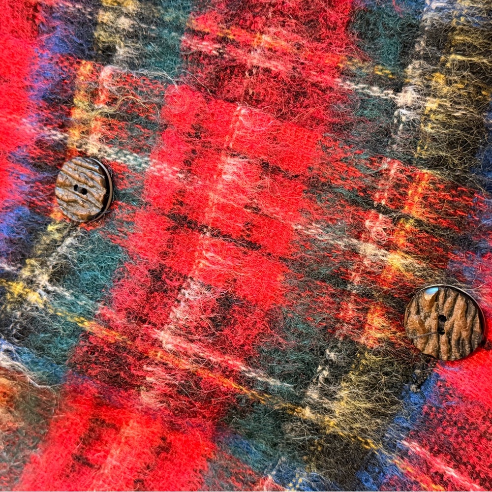 Vintage Red Plaid Women's Cape - Picture 6 of 9